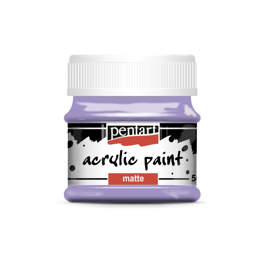 Vopsea acrilica mata pe baza de apa Pentart - violet deschis, 50 ml