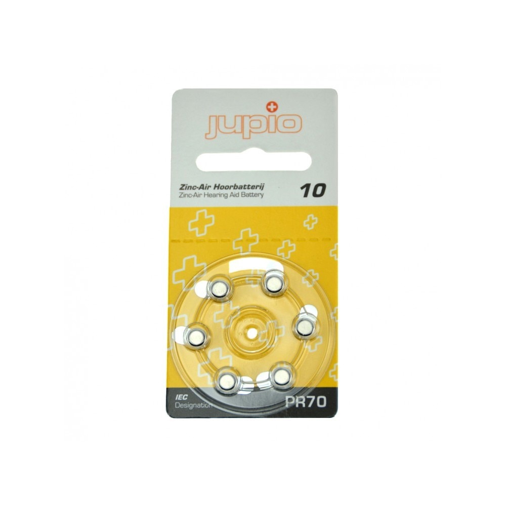 Baterii Alkaline Jupio pentru aparate auz, 10 Zinc Air Yellow PR70 6 bucati