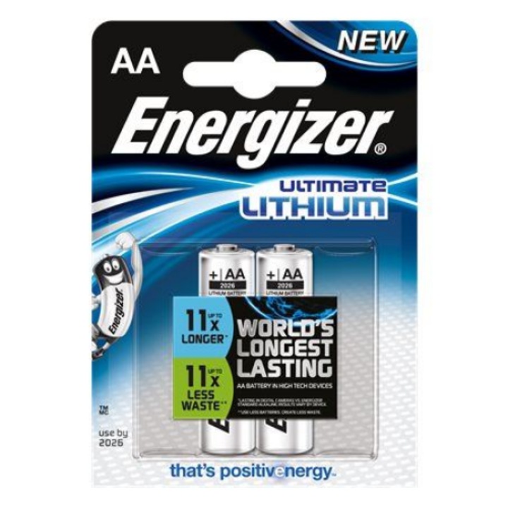 Elem, AA ceruza, 2 db, Lítium, ENERGIZER "Ultimate Lithium"