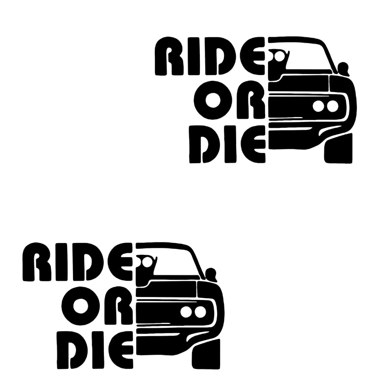 Sticker Auto Racing Ride Or Die , Oracal, Negru