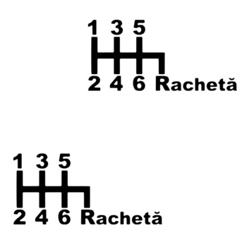 Set 2 Stickere Auto Racing Racheta, Oracal, Negru Set 2 Stickere Auto Racing Racheta, Oracal, Negru
