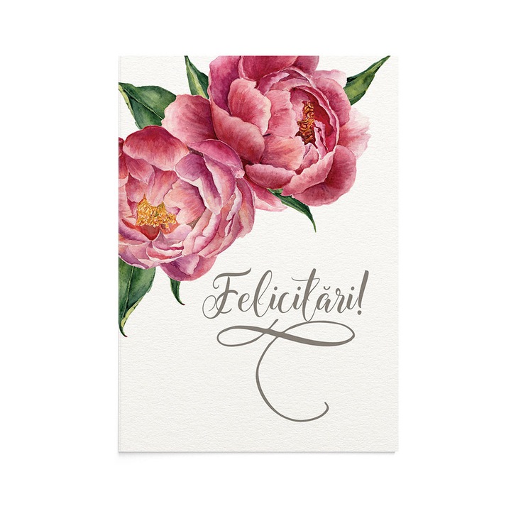 Felicitare Peony Love, Zizula Cards, Multicolor, 105 x 150 mm