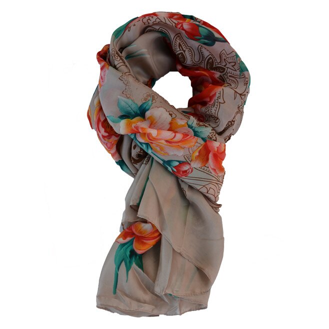 Esarfa casual cu forma clasica si design multicolor,D&J Exclusive, Bej