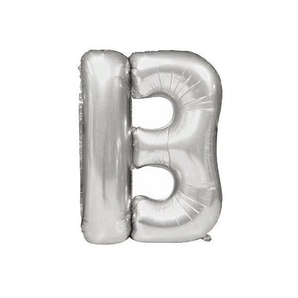Balon folie litera B argintiu, 67 cm