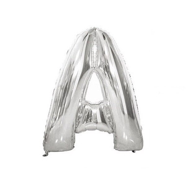 Balon folie litera A argintiu, 67 cm