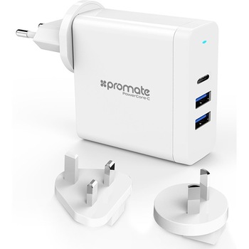 Incarcator retea PROMATE PowerCore-C, 3 porturi, Alb Incarcator retea PROMATE PowerCore-C, 3 porturi, Alb