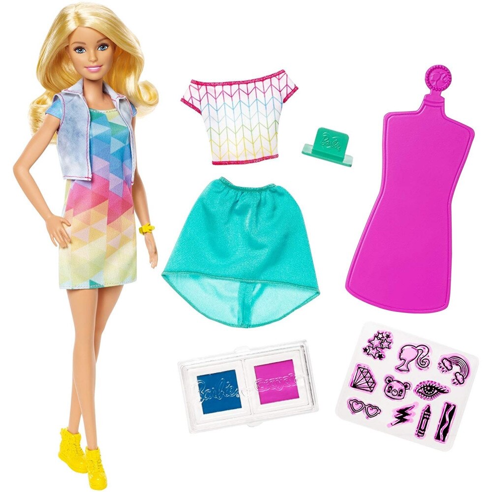 Set de joaca Mattel Barbie Crayola si accesorii stampila