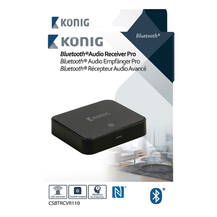Transmitator audio avansat cu tehnologie Bluetooth wireless, Konig