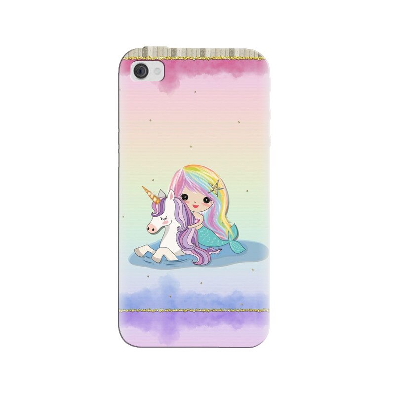 Husa silicon pentru Apple Iphone 4, Mermaid Unicorn Play