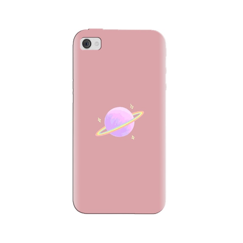 Husa silicon pentru Apple Iphone 4, Saturn On Pink