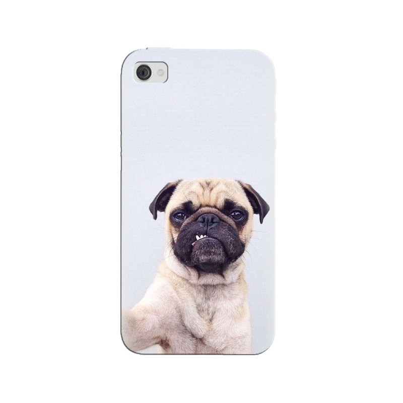 Husa silicon pentru Apple Iphone 4, Simple Pug Selfie