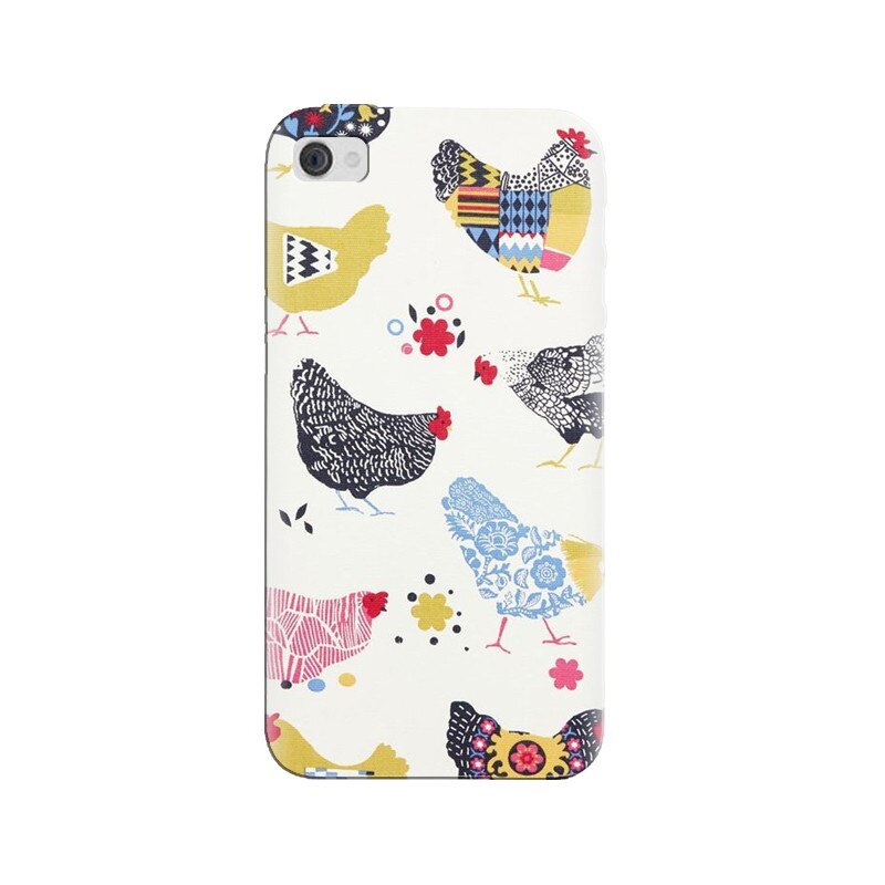 Husa silicon pentru Apple Iphone 4, Chickens