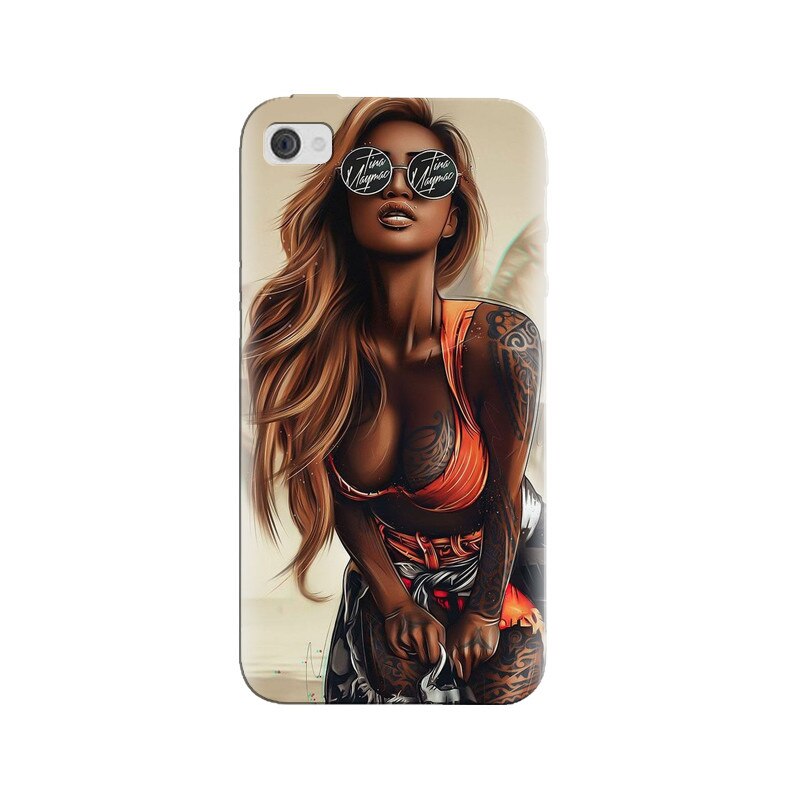 Husa silicon pentru Apple Iphone 4, Tattoed Girl