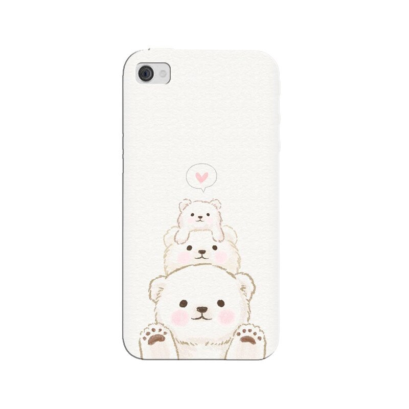 Husa silicon pentru Apple Iphone 4, Family Bear