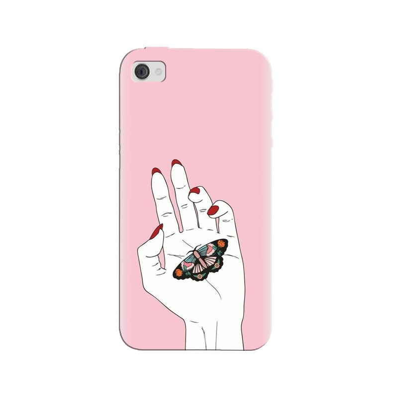 Husa silicon pentru Apple Iphone 4, Butterfly In Hand