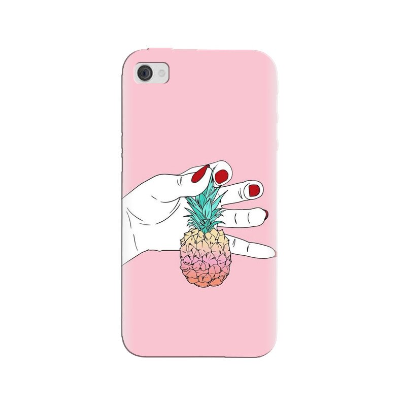 Husa silicon pentru Apple Iphone 4, Rainbow Pinepple