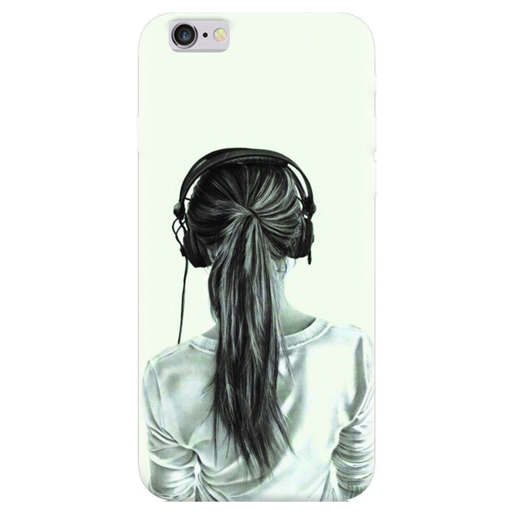 Husa silicon pentru Apple Iphone 5, Girl With Headphone