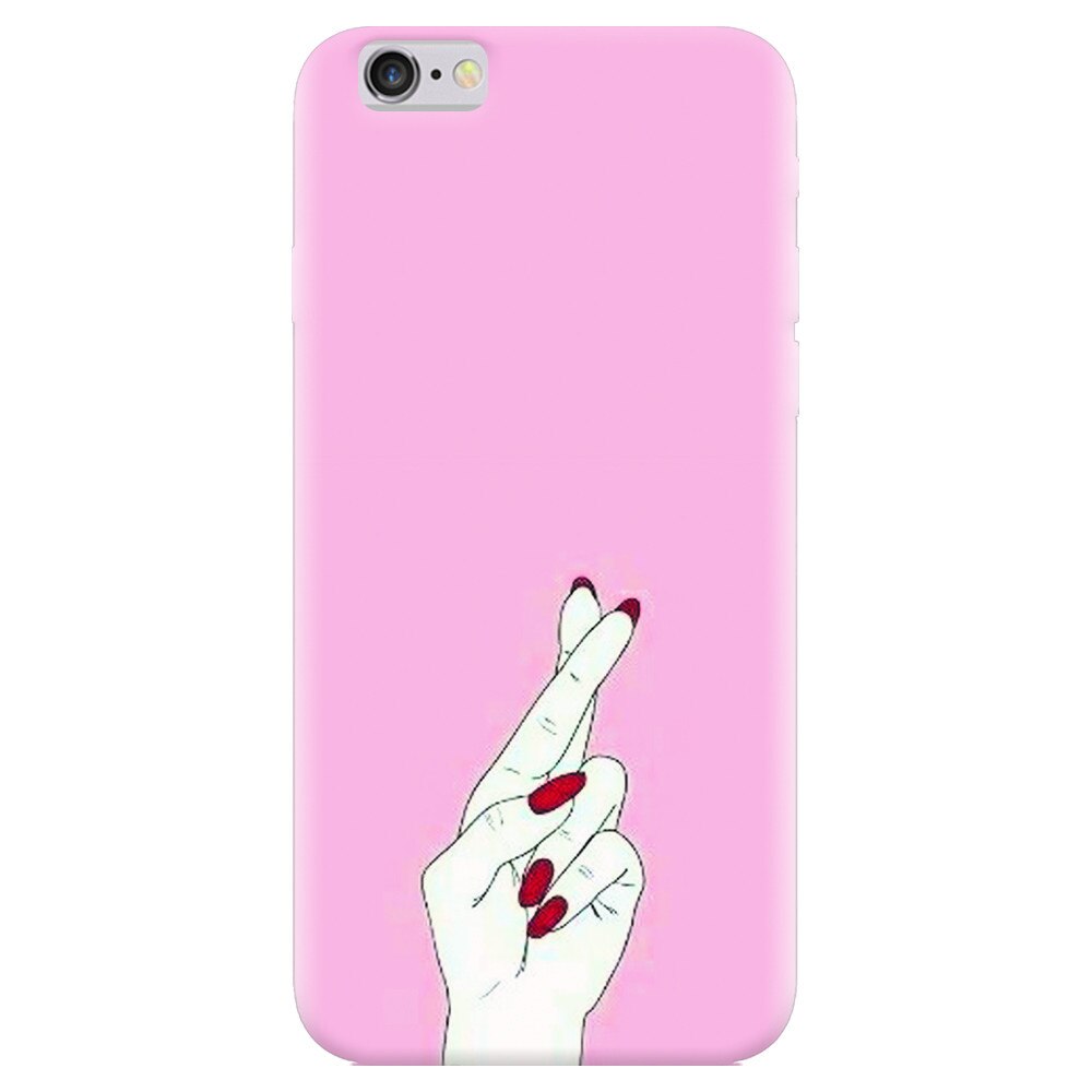 Husa silicon pentru Apple Iphone 5, Pink Finger Cross