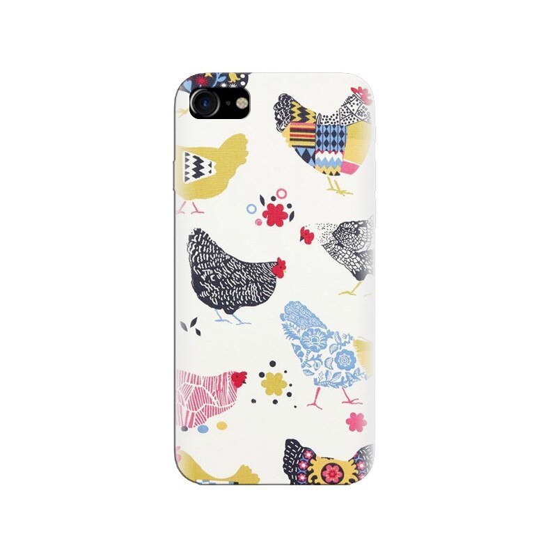 Husa silicon pentru Apple Iphone 7, Chickens