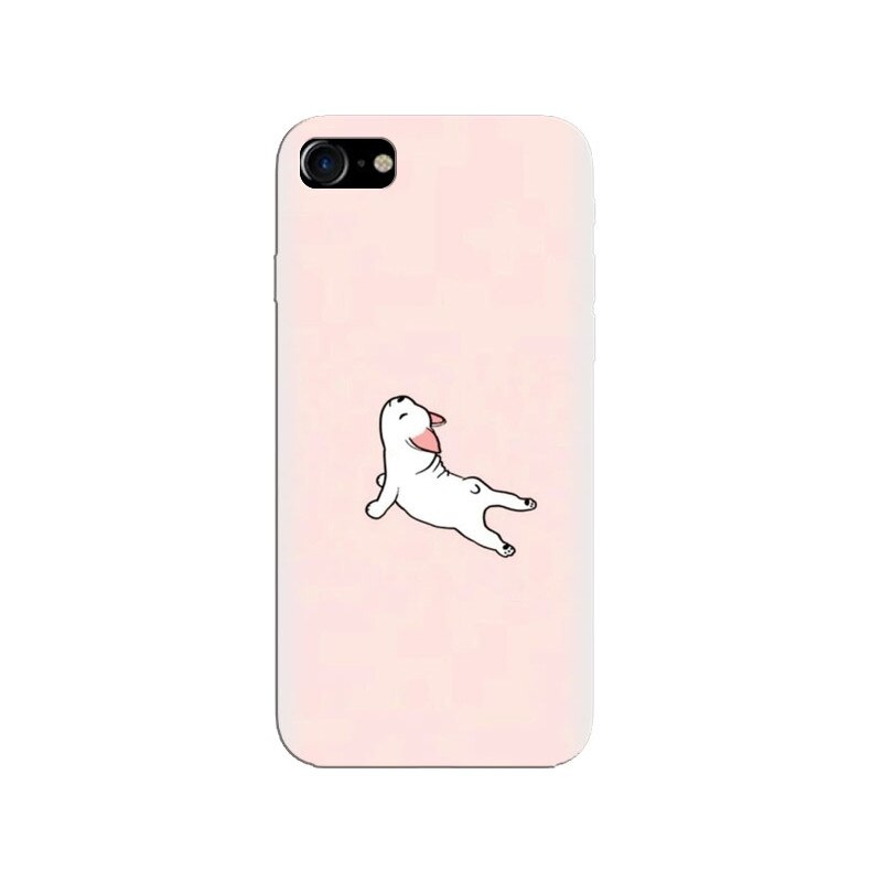 Husa silicon pentru Apple Iphone 8, Cute Dog Streching