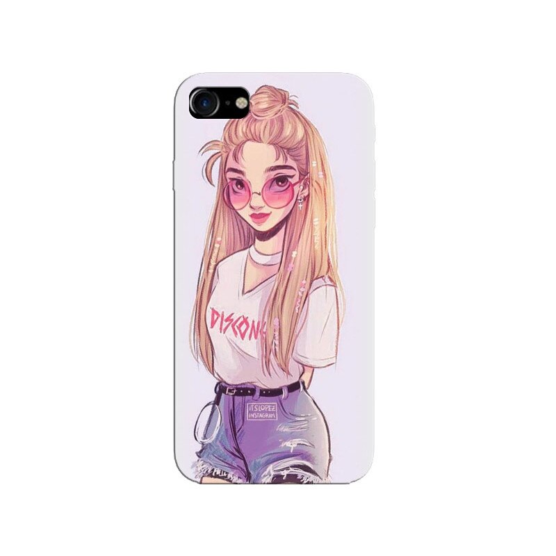 Husa silicon pentru Apple Iphone 8, Girl Look