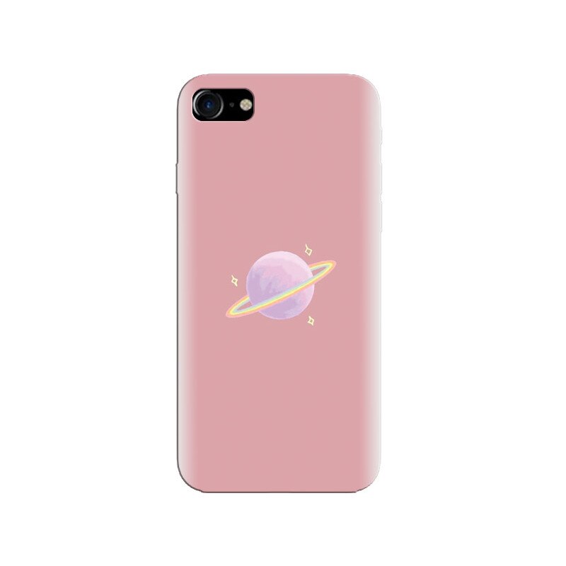 Husa silicon pentru Apple Iphone 7, Saturn On Pink