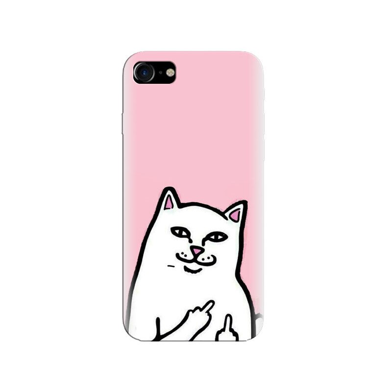 Husa silicon pentru Apple Iphone 8, White Cat