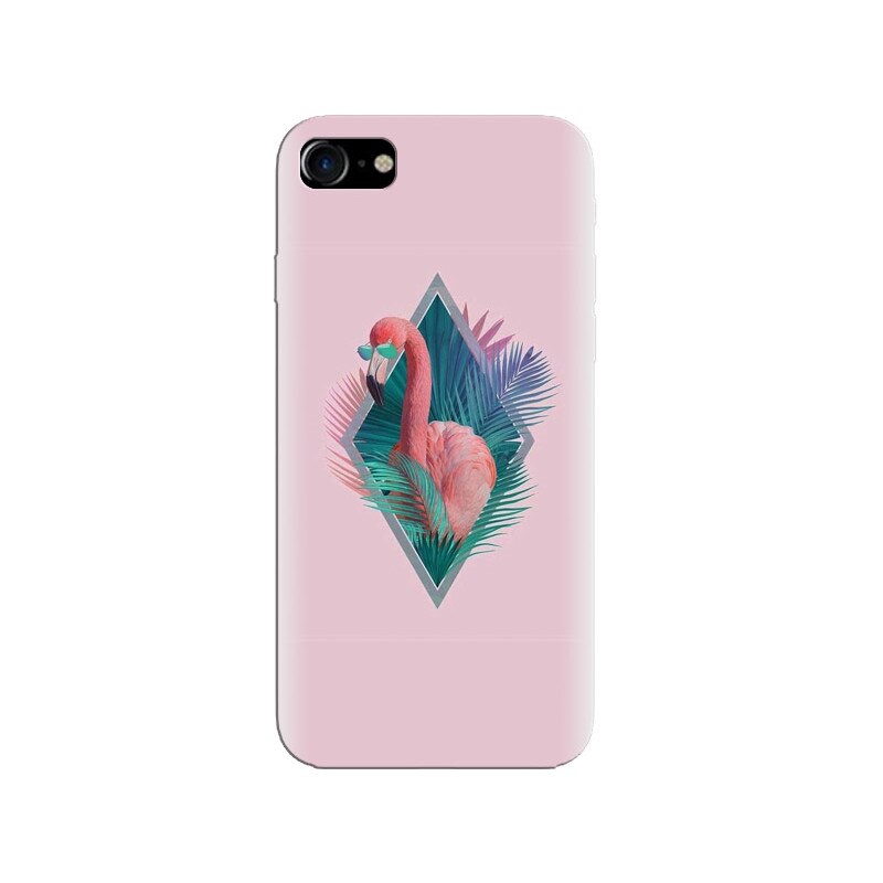 Husa silicon pentru Apple Iphone 7, Flamingo With Sunglass