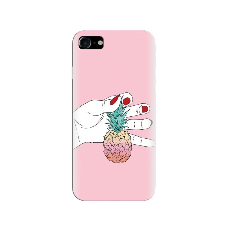 Husa silicon pentru Apple Iphone 7, Rainbow Pinepple