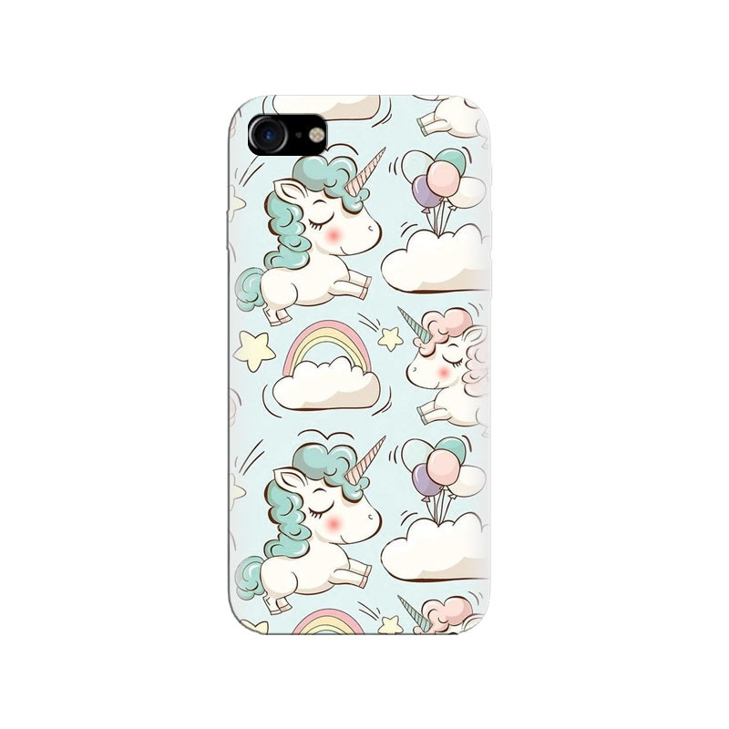 Husa silicon pentru Apple Iphone 7, Unicorns And Clouds