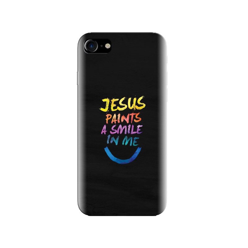 Husa silicon pentru Apple Iphone 8, Jesus Paints A Smile In Me