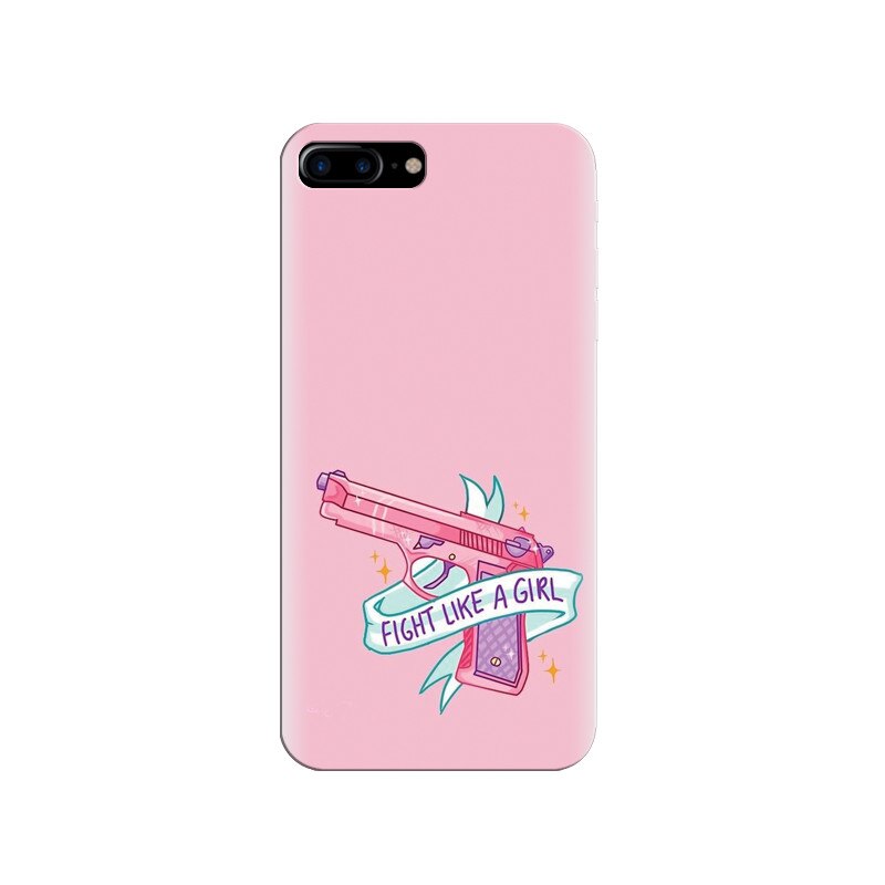 Husa silicon pentru Apple Iphone 8 Plus, Fight Like A Girl