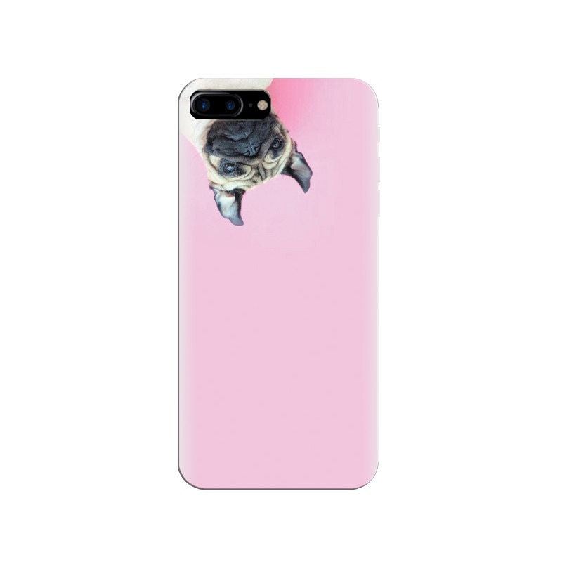 Husa silicon pentru Apple Iphone 7 Plus, Dog And Pink