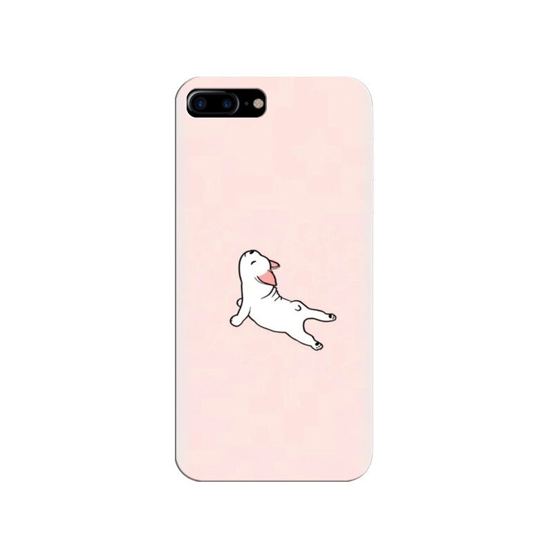 Husa silicon pentru Apple Iphone 8 Plus, Cute Dog Streching