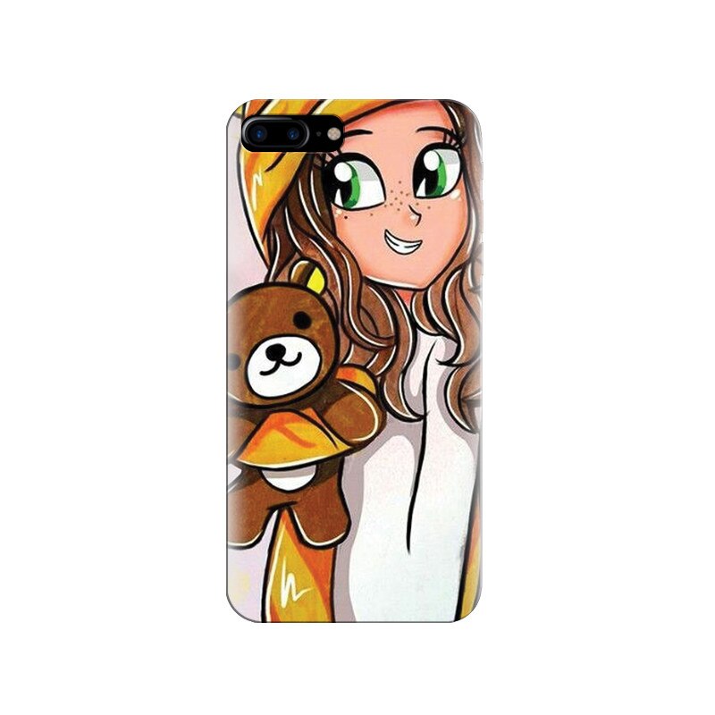 Husa silicon pentru Apple Iphone 8 Plus, Girl With Little Bear