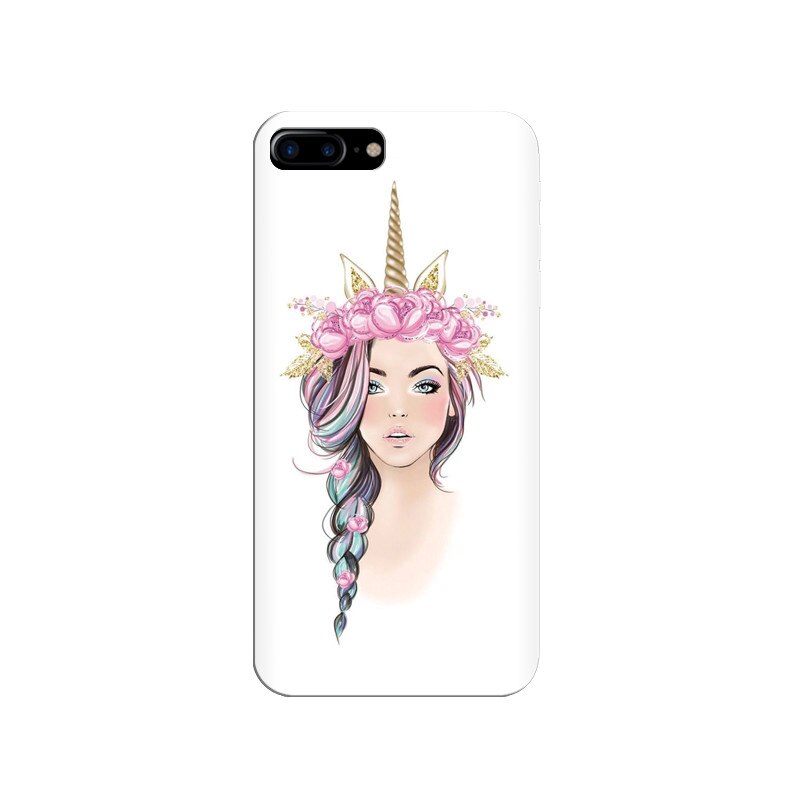 Husa silicon pentru Apple Iphone 7 Plus, Unicorn Girl