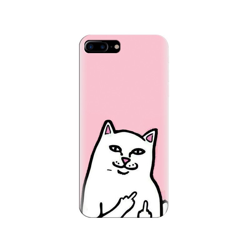Husa silicon pentru Apple Iphone 7 Plus, White Cat