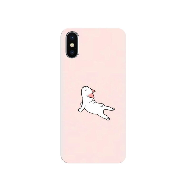 Husa silicon pentru Apple Iphone X, Cute Dog Streching