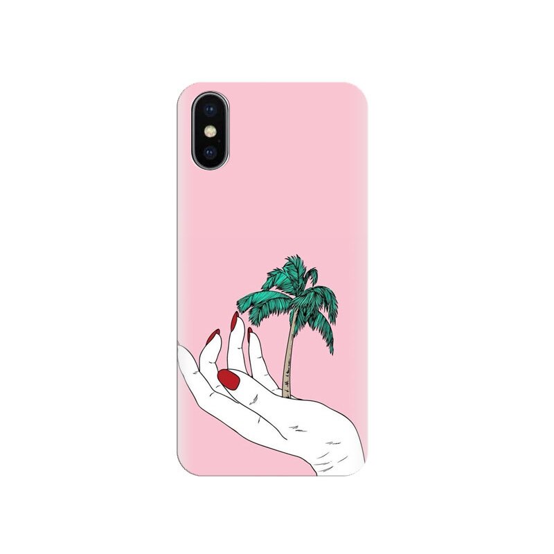 Husa silicon pentru Apple Iphone X, Palm Tree