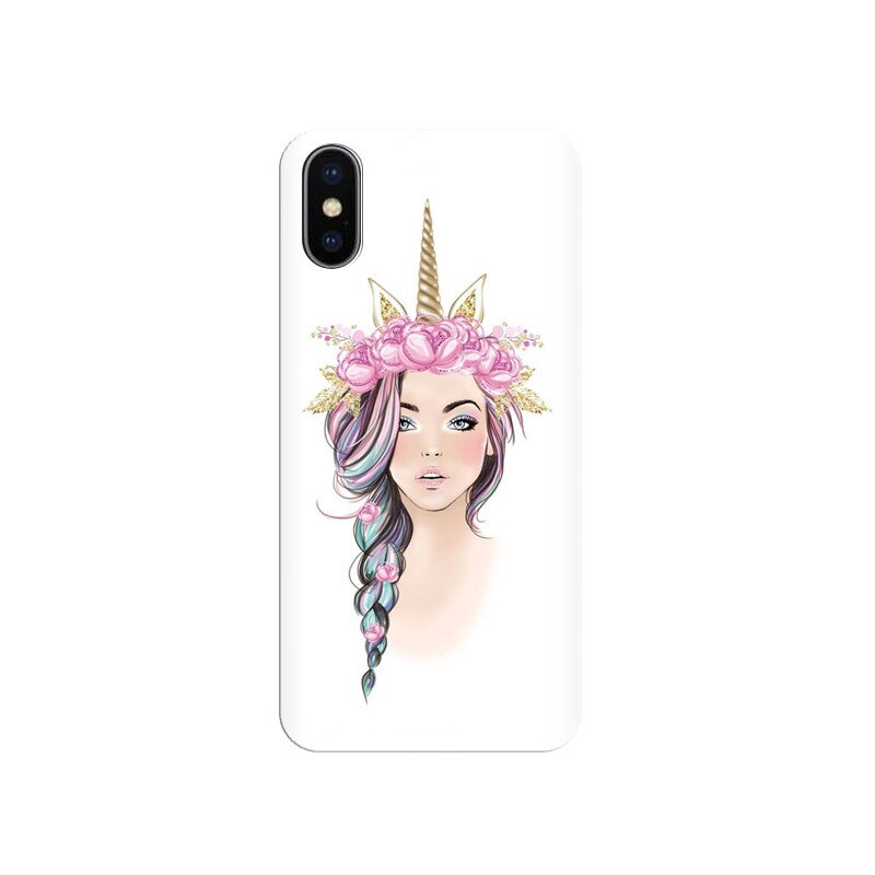 Husa silicon pentru Apple Iphone X, Unicorn Girl