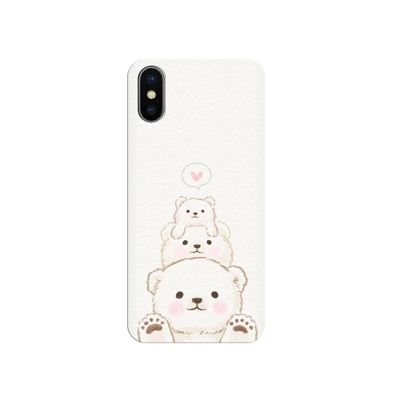 Husa silicon pentru Apple Iphone X, Family Bear