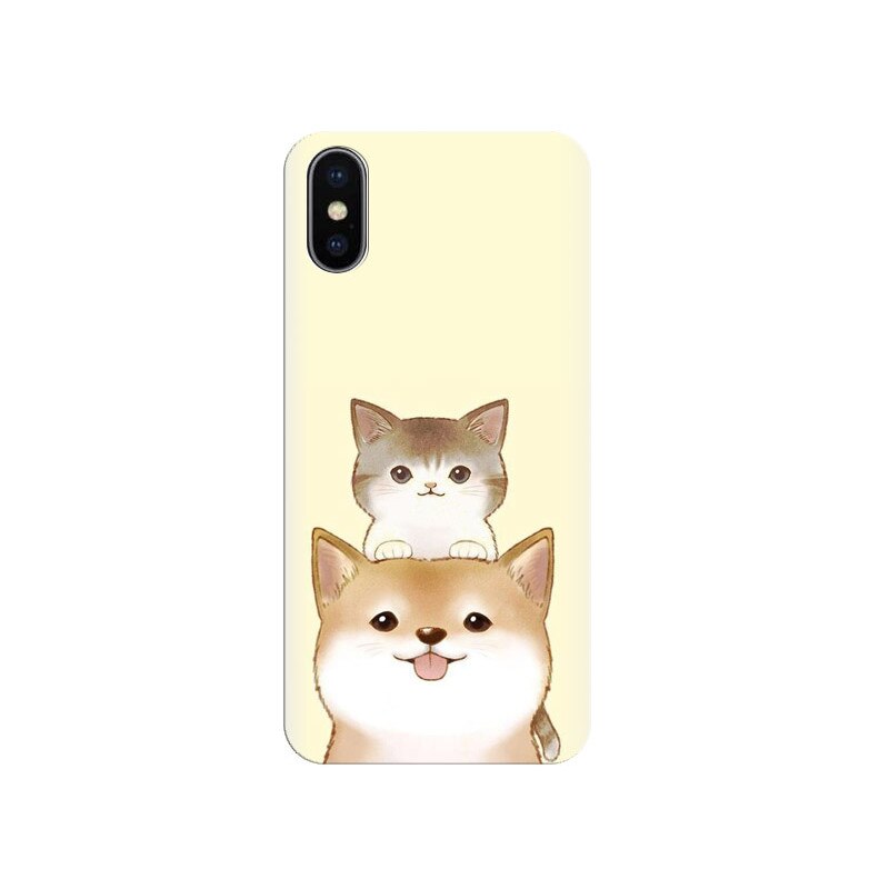 Husa silicon pentru Apple Iphone X, Two Cat