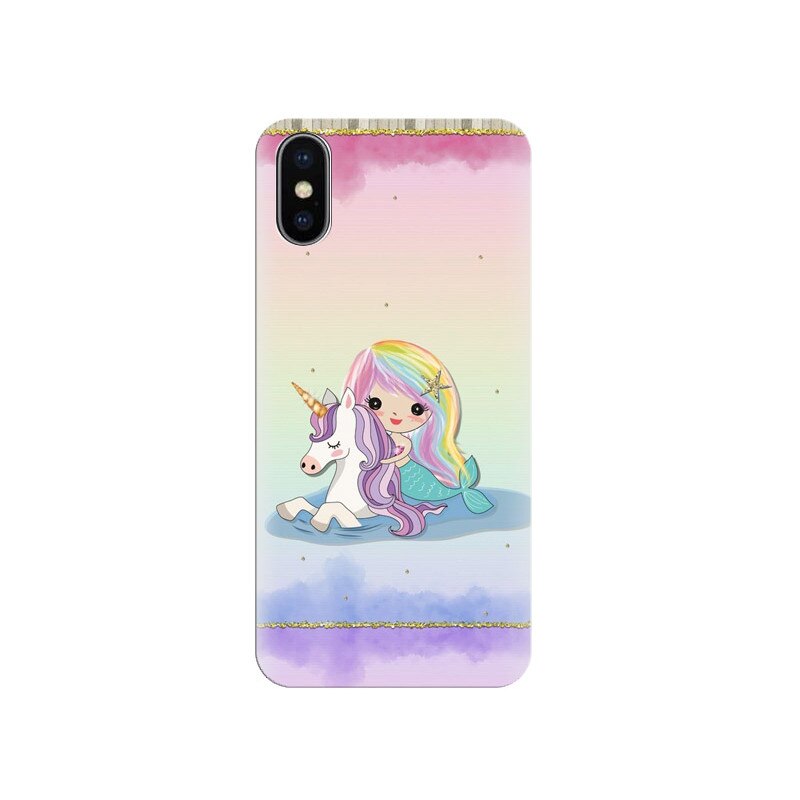 Husa silicon pentru Apple Iphone X, Mermaid Unicorn Play