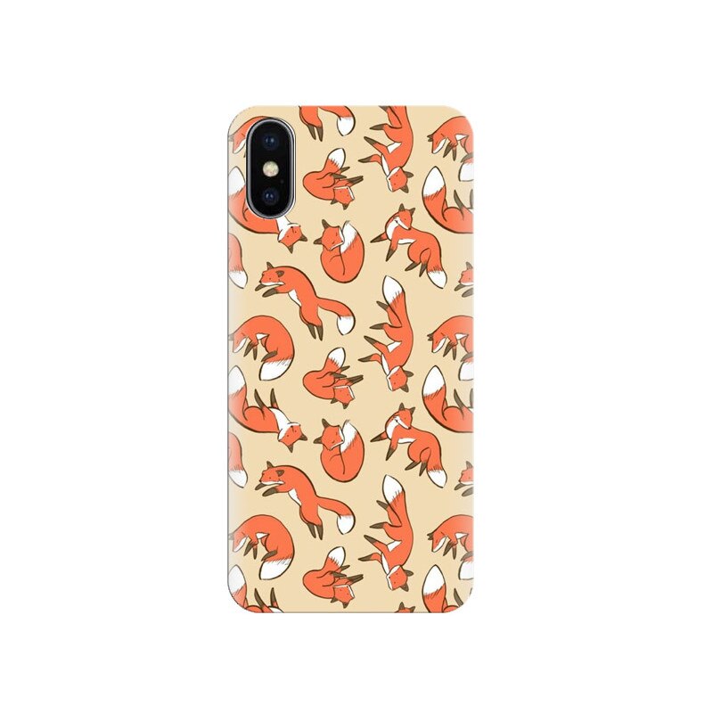 Husa silicon pentru Apple Iphone X, Red Foxes