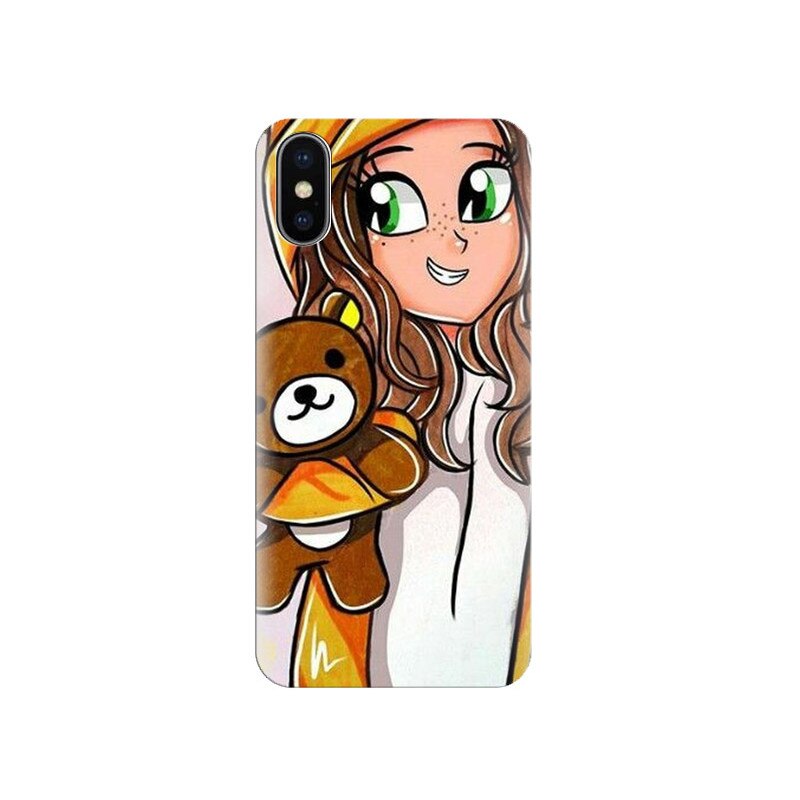 Husa silicon pentru Apple Iphone X, Girl With Little Bear