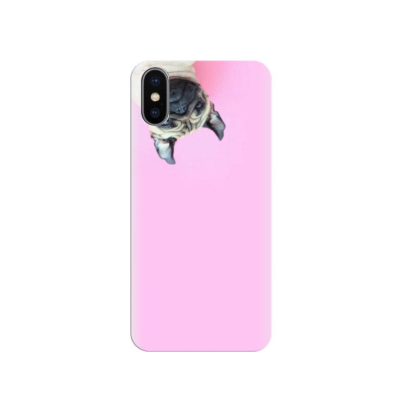 Husa silicon pentru Apple Iphone X, Dog And Pink