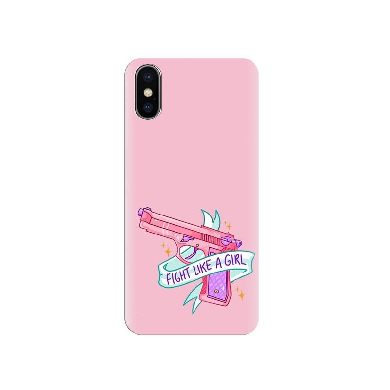 Husa silicon pentru Apple Iphone X, Fight Like A Girl