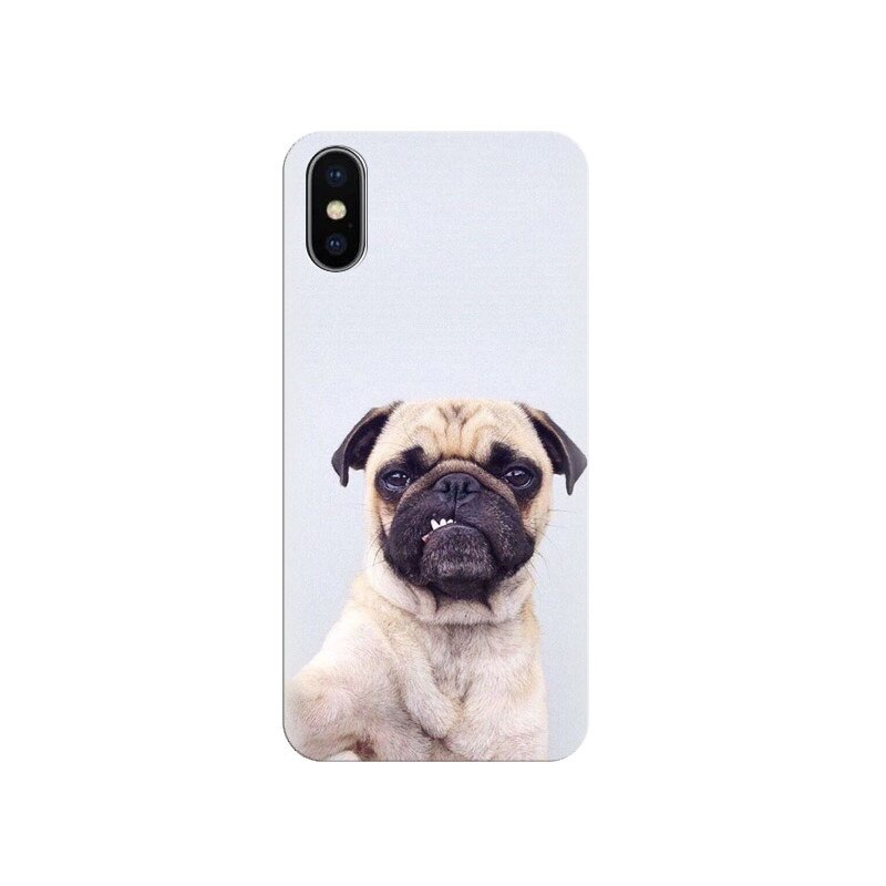 Husa silicon pentru Apple Iphone X, Simple Pug Selfie