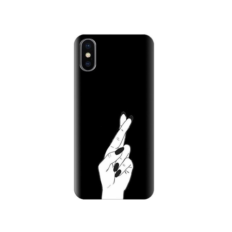 Husa silicon pentru Apple Iphone X, Finger Cross