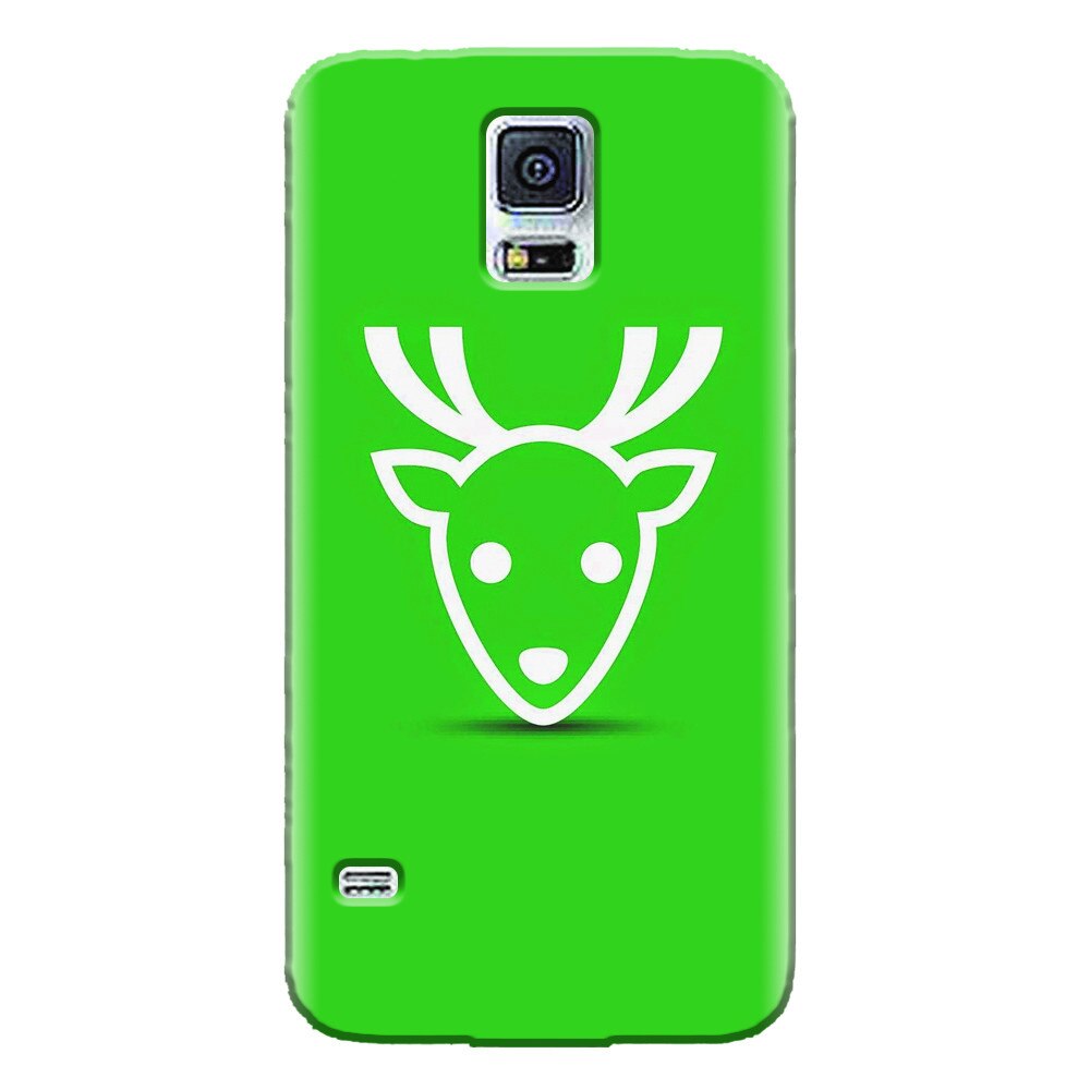 Husa silicon pentru Samsung Galaxy S5 Mini, Minimal Reindeer Illustration Green